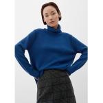 Blaue Langärmelige s.Oliver Rollkragen Kaschmir-Pullover aus Wolle für Damen Größe XL für den für den Herbst 