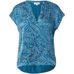 Reduzierte Blaue Blumenmuster s.Oliver T-Shirts aus Denim für Damen Größe S 1-teilig für den für den Sommer 