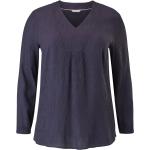 Blaue s.Oliver Nachhaltige V-Ausschnitt Tunika-Blusen für Damen Größe S 