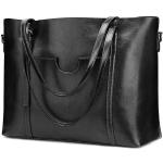 Schwarze Vintage Lederhandtaschen mit Reißverschluss aus Leder für Damen 