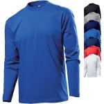 Blaue Casual Langärmelige Stedman T-Shirts aus Baumwolle maschinenwaschbar für Herren Größe L 