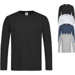 Graue Casual Langärmelige Stedman T-Shirts aus Baumwolle maschinenwaschbar für Herren Größe L 