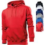 Rote Casual Stedman Herrensweatshirts aus Baumwolle mit Kapuze Größe 3 XL 