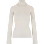 Reduzierte Elfenbeinfarbene Langärmelige Rollkragen Kaschmir-Pullover aus Wolle für Damen Größe XS für den für den Winter 