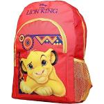 Rote König der Löwen Simba Kinderrucksäcke mit Löwen-Motiv mit Reißverschluss aus Polyester zum Schulanfang 