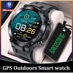 Khakifarbene 5 Bar wasserdichte Smartwatches mit GPS mit Bluetooth für Herren zum Outdoorsport 