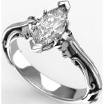 Sacred Key - Von Kingdom Hearts Inspirierter Verlobungsring Marquise Moissanit in Silber Oder Weißgold Geeky Solitär Ring