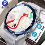 Schwarze Wasserdichte Smartwatches mit Touchscreen-Zifferblatt mit Kompass mit Bluetooth für Herren zum Sport 