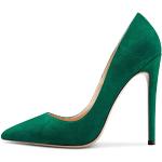 Dunkelgrüne Elegante High Heels & Stiletto-Pumps in Breitweite rutschfest für Damen Größe 43 