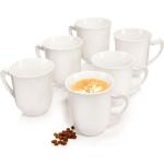 Weiße Sänger Geschirr Kaffeetassen-Sets 450 ml aus Keramik 6-teilig 