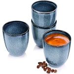 Braune Sänger Geschirr Kaffeetassen-Sets 180 ml aus Steingut ohne Henkel 4-teilig 4 Personen 
