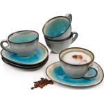 Blaue Sänger Geschirr Kaffeetassen-Sets aus Porzellan 8-teilig 