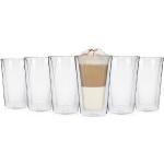 Reduzierte Weiße Unifarbene Sänger Geschirr Runde Glasserien & Gläsersets 220 ml mit Kaffee-Motiv glänzend aus Glas doppelwandig 6-teilig 