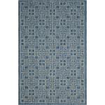 Reduzierte Blaue Karo Moderne Safavieh Rechteckige Outdoor-Teppiche & Balkonteppiche aus Kunstfaser 160x230 