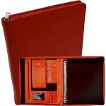 Orange Schreibmappen & Collegemappen mit Reißverschluss DIN A4 aus Leder für Herren 