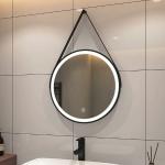  LVSOMT Wandspiegel Gewölbter Spiegel in voller Länge mit  LED-Leuchten beleuchteter Körperspiegel Wandspiegel hängender Spiegel über  der Tür schlanker Bogenspiegel für Schlafzimmer Wohnzimmer (Schwarz)