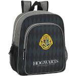 Anthrazitfarbene Harry Potter Hogwarts Rucksack-Trolleys mit Reißverschluss gepolstert für Kinder zum Schulanfang 