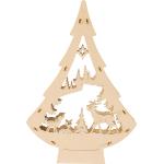 Braune Saico LED-Lichterbäume mit Weihnachts-Motiv aus Holz mit Timer 