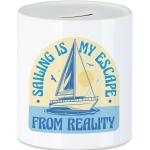 Weiße Schiffspardosen mit Boot-Motiv aus Keramik zum Geburtstag 