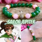 Rosa Sailor Moon Edelstein Armbänder mit Jade handgemacht zum Muttertag 