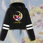 Schwarze Sailor Moon Damenhoodies & Damenkapuzenpullover aus Polyester 