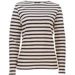 Marineblaue Maritime Langärmelige Saint James Rundhals-Ausschnitt T-Shirts aus Jersey für Damen Größe M 
