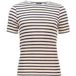Beige Gestreifte Maritime Kurzärmelige Saint James Rundhals-Ausschnitt T-Shirts aus Jersey für Herren Größe M 