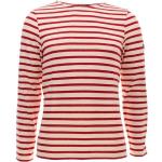 Saint James Langarmshirt »6870« Unisex Shirt Meridien Modern mit Streifen aus kardierter Baumwolle, Beige-Rot(OU)