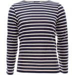 Gestreifte Maritime Langärmelige Saint James Rundhals-Ausschnitt T-Shirts aus Jersey für Herren Größe S 