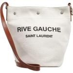 Reduzierte Cremefarbene Saint Laurent Paris Rive Gauche Damenbeuteltaschen aus Canvas 