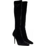 Reduzierte Schwarze Saint Laurent Paris Pfennigabsatz High Heel Stiefeletten & High Heel Boots aus Leder für Damen Größe 41 