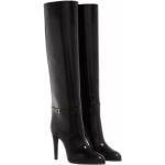 Reduzierte Schwarze Saint Laurent Paris Pfennigabsatz High Heel Stiefeletten & High Heel Boots mit Riemchen aus Leder für Damen Größe 36 