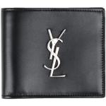 Schwarze Unifarbene Saint Laurent Paris Brieftaschen aus Leder für Herren 