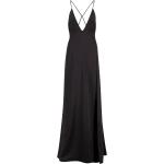 Schwarze Saint Laurent Paris Kleider mit Schlitz aus Seide für Damen Größe S 