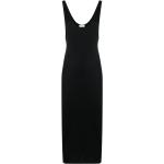 Schwarze Ärmellose Saint Laurent Paris U-Ausschnitt Camisole-Kleider für Damen 
