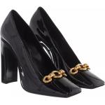 Reduzierte Schwarze Saint Laurent Paris Karree High Heels & Stiletto-Pumps aus Leder für Damen Größe 39 