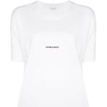 Reduzierte Weiße Kurzärmelige Saint Laurent Paris Rive Gauche Bio T-Shirts für Damen Größe L 