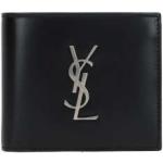 Saint Laurent, Schwarzes Portemonnaie aus Glattem Leder mit YSL-Logo Black, Herren, Größe: ONE Size
