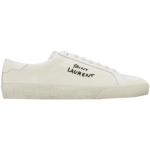 Beige Saint Laurent Paris Low Sneaker aus Leder für Damen Größe 37,5 