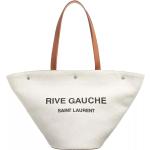 Reduzierte Cremefarbene Saint Laurent Paris Rive Gauche Lederhandtaschen aus Leder für Damen 