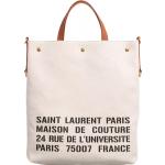 Reduzierte Cremefarbene Saint Laurent Paris Lederhandtaschen aus Leder für Damen 
