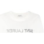 Reduzierte Weiße Saint Laurent Paris T-Shirts aus Baumwolle für Damen Größe XS 