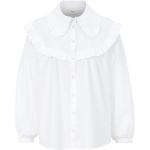 Reduzierte Weiße Unifarbene Saint Tropez Festliche Blusen mit Puffärmeln für Damen Größe XS für den für den Frühling 