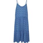 Hellblaue Blumenmuster Ärmellose Nachhaltige V-Ausschnitt Spaghettiträger-Kleider für Damen Größe XL 