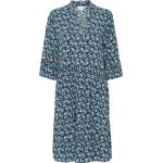 Reduzierte Blaue 3/4-ärmelige Saint Tropez Sommerkleider mit Volants für Damen Größe XS für den für den Sommer 