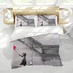 Graue Moderne Banksy Bettwäsche Sets & Bettwäsche Garnituren mit Graffiti-Motiv mit Reißverschluss 240x220 3-teilig 