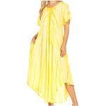 Gelbe Bestickte Sakkas Strandmode aus Viskose Handwäsche für Damen Einheitsgröße 