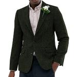 Armeegrüne Tweed-Sakkos mit Knopf aus Wolle für Herren Größe XL 