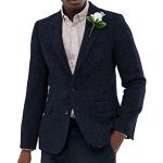 Marineblaue Tweed-Sakkos mit Knopf aus Wolle für Herren Größe 3 XL 
