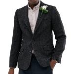 Schwarze Tweed-Sakkos mit Knopf aus Wolle für Herren Größe 3 XL 